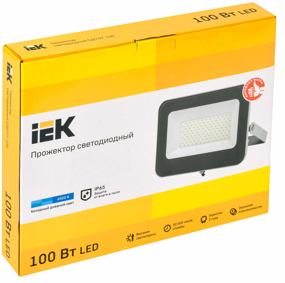 Прожектор светодиодный СДО 07-100 IP65 серый IEK по цене 2 385 руб. в .