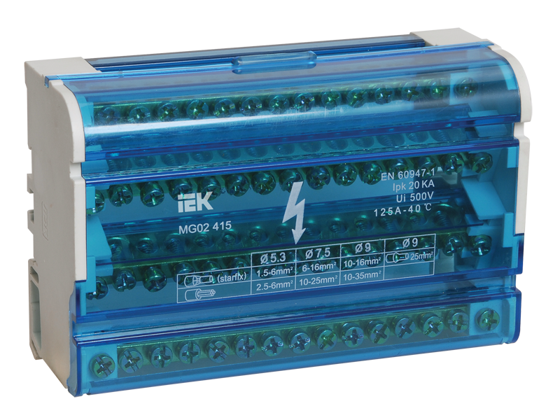 Шины на DIN-рейку в корпусе (кросс-модуль) ШНК 4х15 3L+PEN IEK по цене .